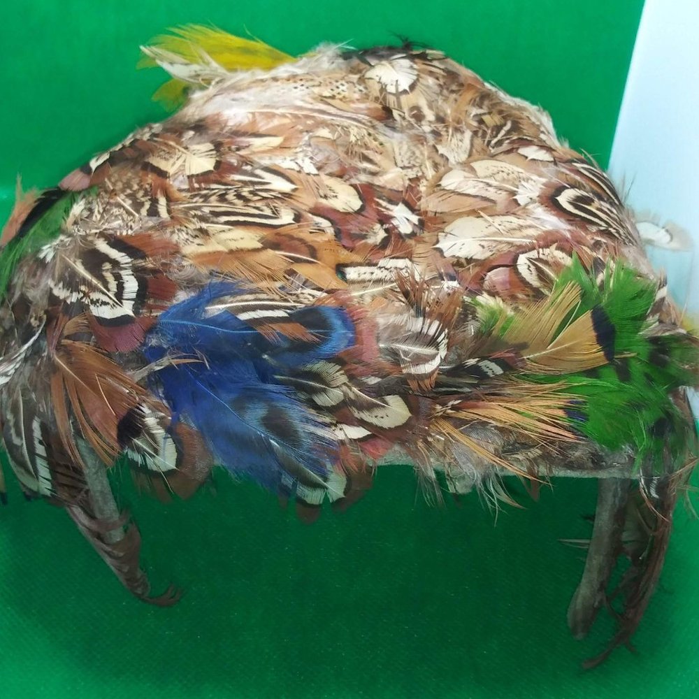 1950’s Vintage Feather Half Hat Mid Century Autumn